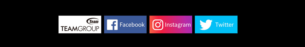 Icons of Team Group, Facebook, Instagram and Twitter are displayed.